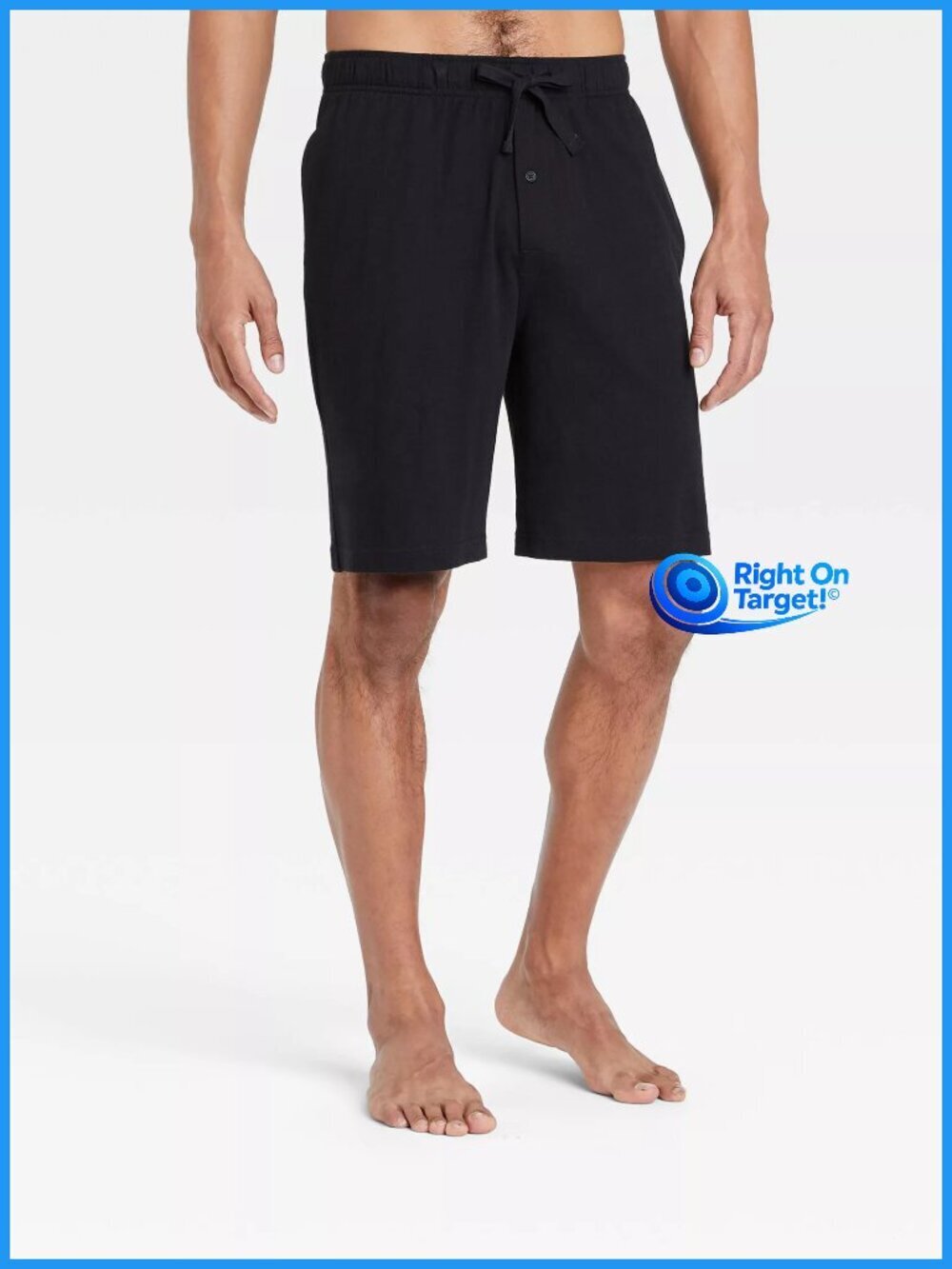 Medium - Mens 9in Knit Pajama Shorts - Goodfellow Co - Black
